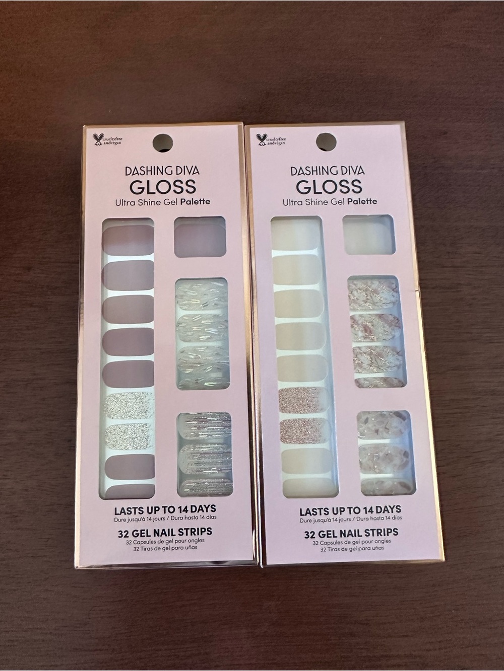 Dashing Diva Gloss Press-On Nails — Pink & White Marble Set